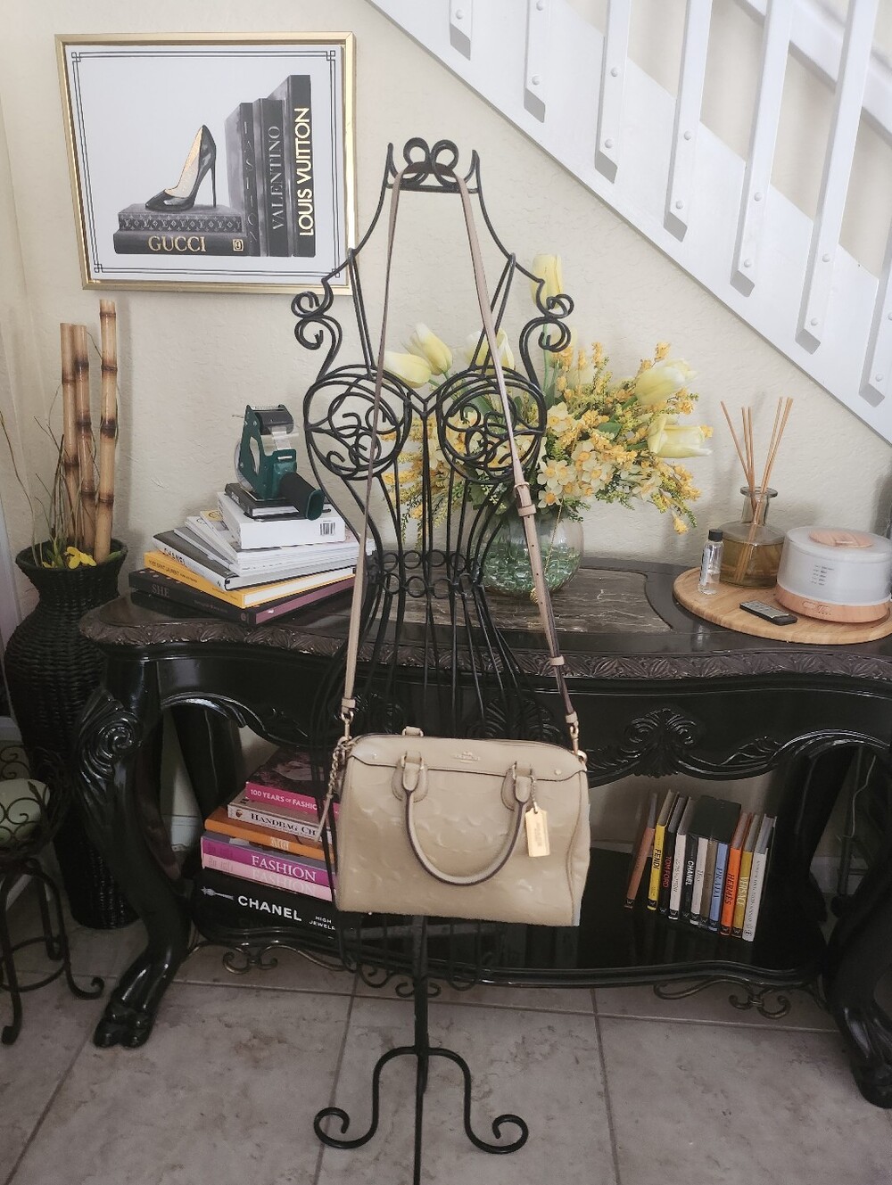 Coach Signature Embossed Patent Mini Bennett Satchel - Picture 4 of 8